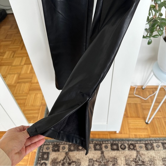 Avec Les Filles Black Vegan Leather Straight Leg Pants - Picture 3 of 8